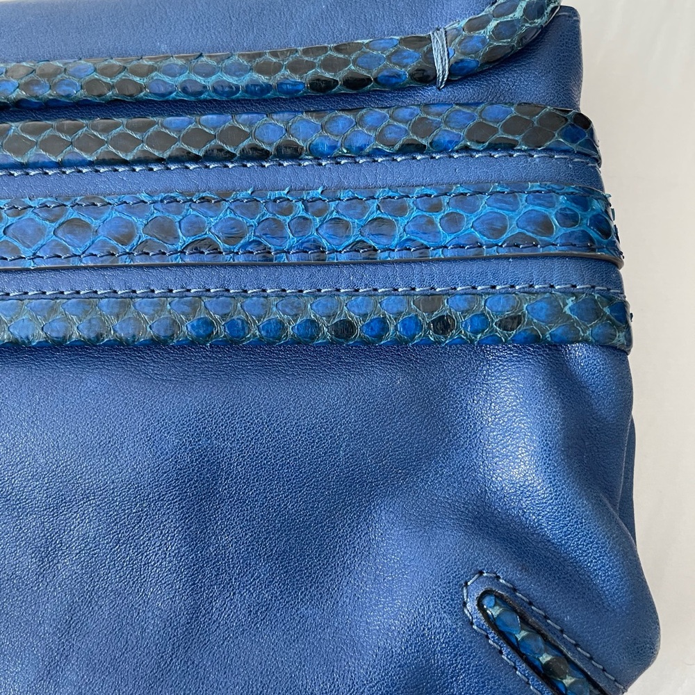 Chloe Leather Clutch Python Lizard & Metal Trim - image 8